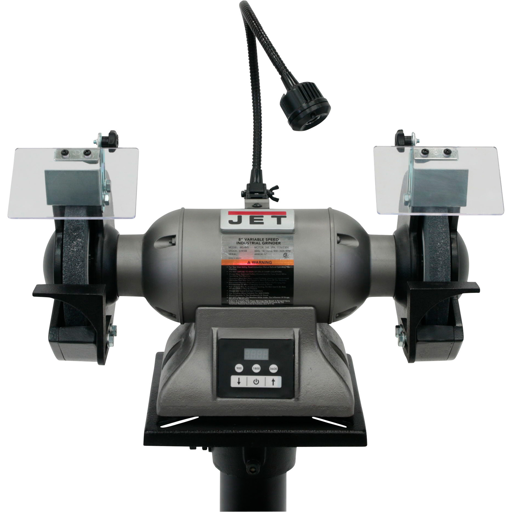 JET Variable-Speed Industrial Benchtop Grinder, 8in., 1 HP, 3600 RPM, Model# IBG-8VS